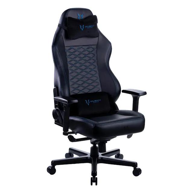 Cadeira Gamer Husky Gaming Blizzard 900, Preto e Azul, Com Almofadas, Reclinável com Sistema Frog, Descanso de Braço 3D