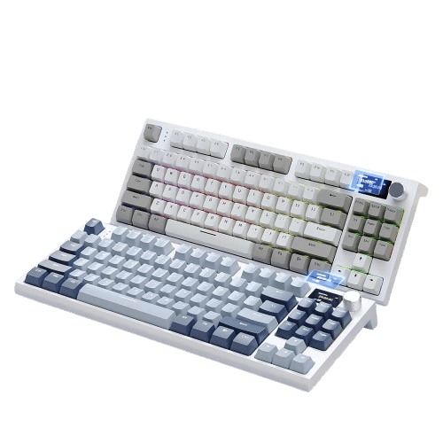 Teclado Mecânico Sem Fio Attack Shark K86 RGB, Hot Swap, PBT, Gasket, Com Display/Knob de Volume