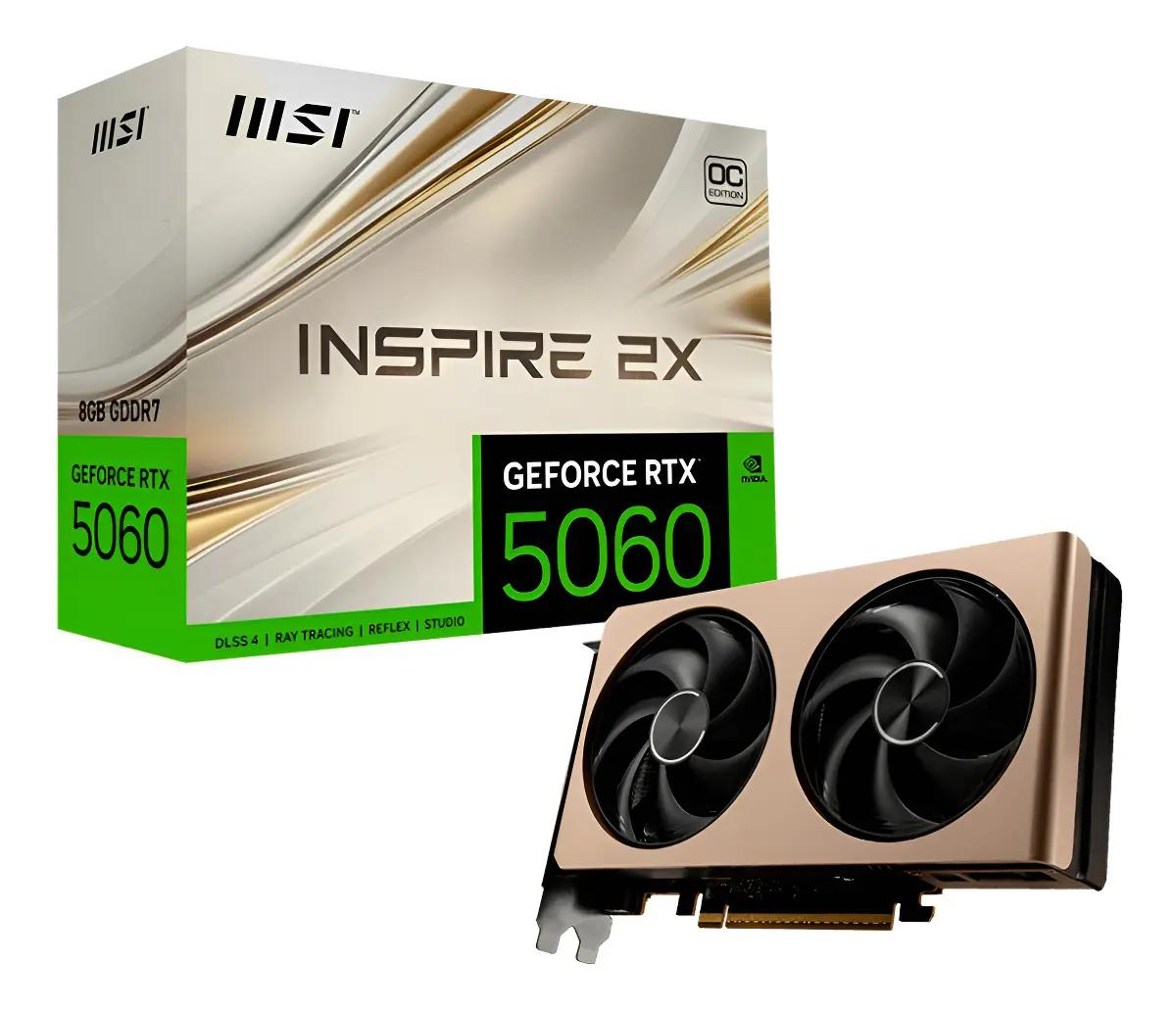 Placa de vídeo Msi Geforce Rtx 5060 8g Inspire 2x Oc 8gb