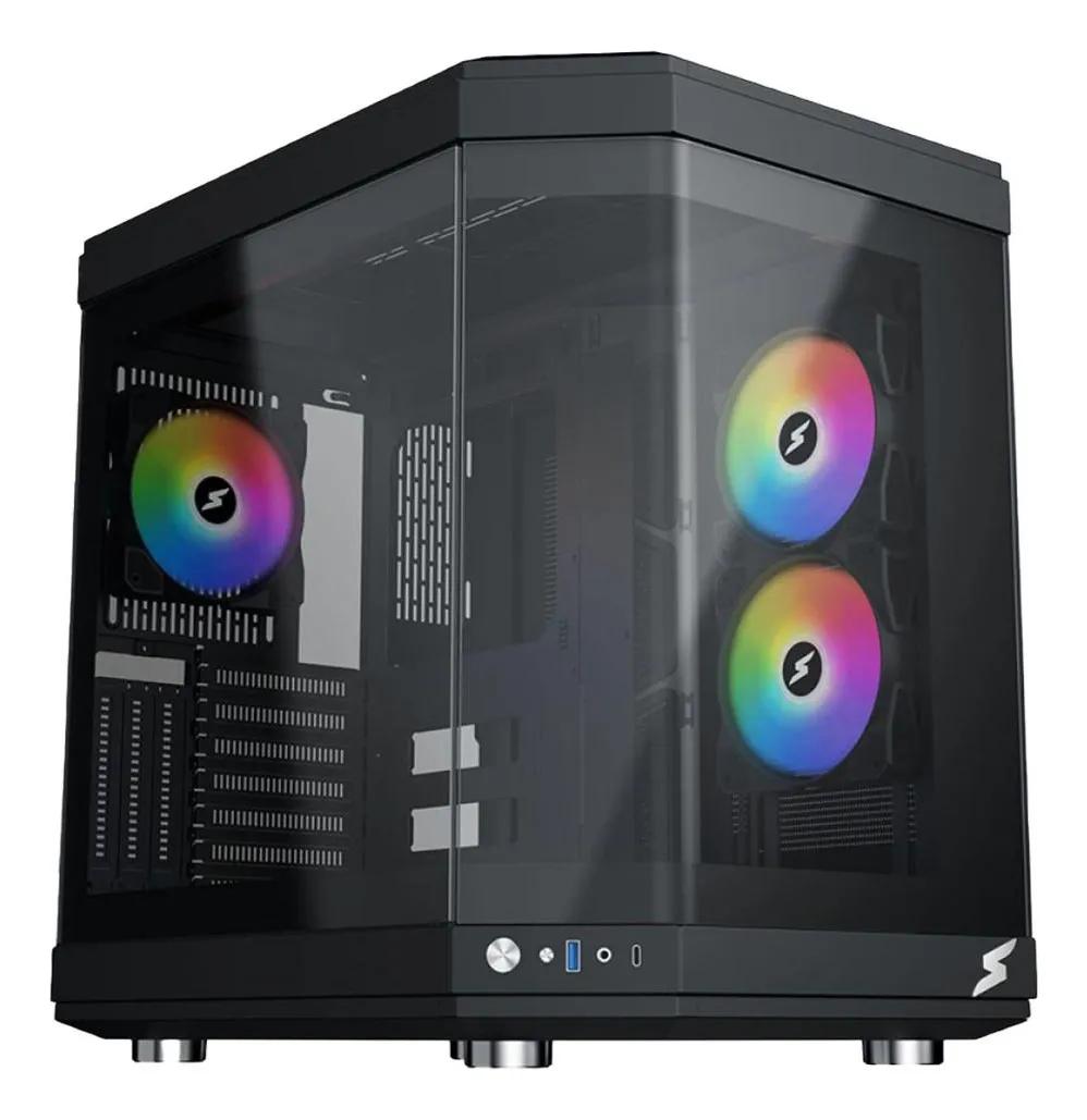 Gabinete Gamer Superframe Power Cube Mid Tower, C/ 6 Fans
