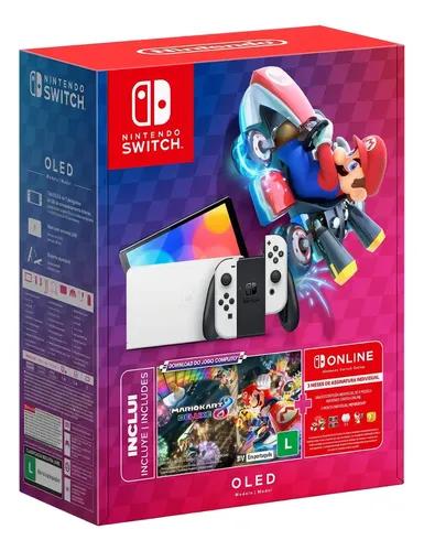 Console Nintendo Switch Oled 64gb Branco Mario Kart 8 Deluxe 3