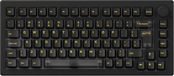 Teclado Mecânico Com Fio AKKO 5075s Clear Black