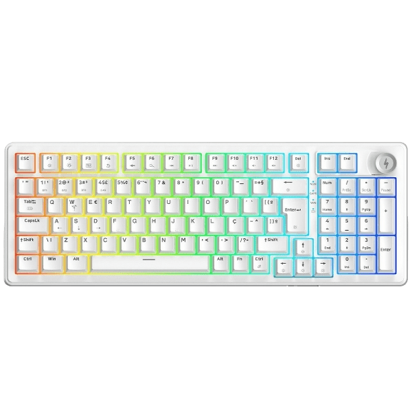 Teclado Mecânico Sem Fio SuperFrame Phantom, Branco