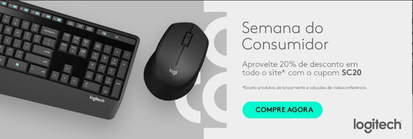 Cupom Logitech Store 20% OFF