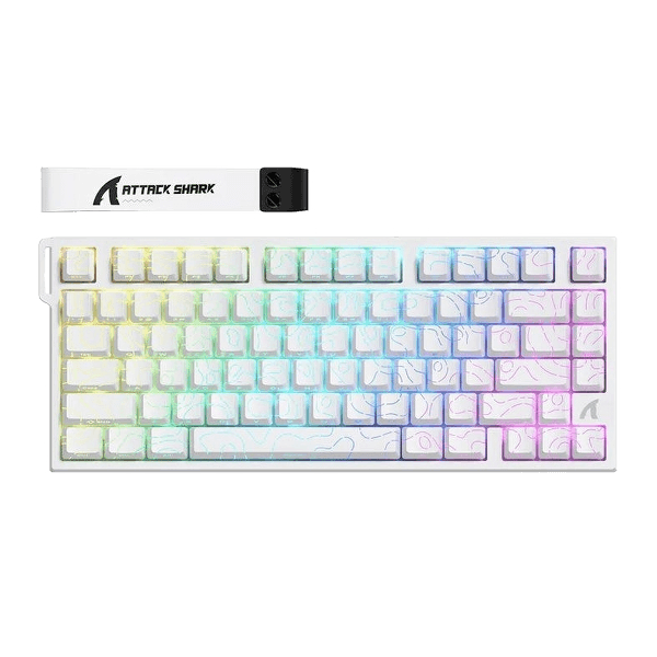 Teclado Magnético Com Fio Attack Shark R82 HE, Branco