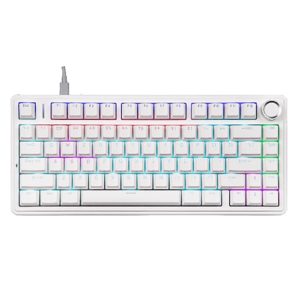 Teclado Mecânico Com Fio AULA F75 Wired, Branco