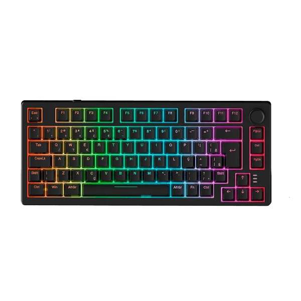 Teclado Mecânico Sem Fio Husky Nomadic, Gateron G Pro 3.0 Red, ABNT2 - Preto