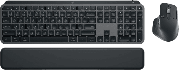 Combo Logitech MX Keys S + MX Master 3S + Apoio para as mãos