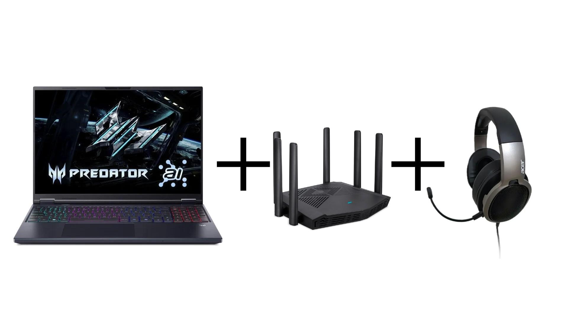 Notebook Predator Helios Neo 16 AI PHN16-73-76H8 Intel Core Ultra 7 255HX RTX 5070 32GB RAM 512GB SSD Windows 11 + Roteador Predator W6X + Headset Acer Office