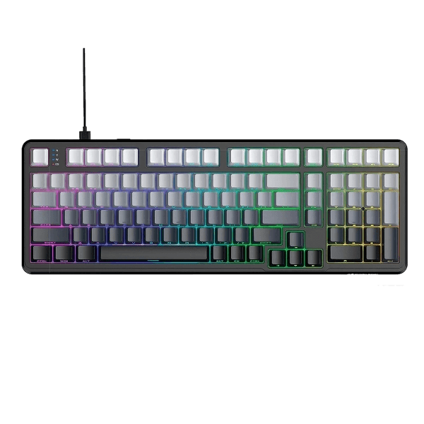 Teclado Magnético Com Fio Attack Shark X98 HE, Moonlight, Cinza e Branco