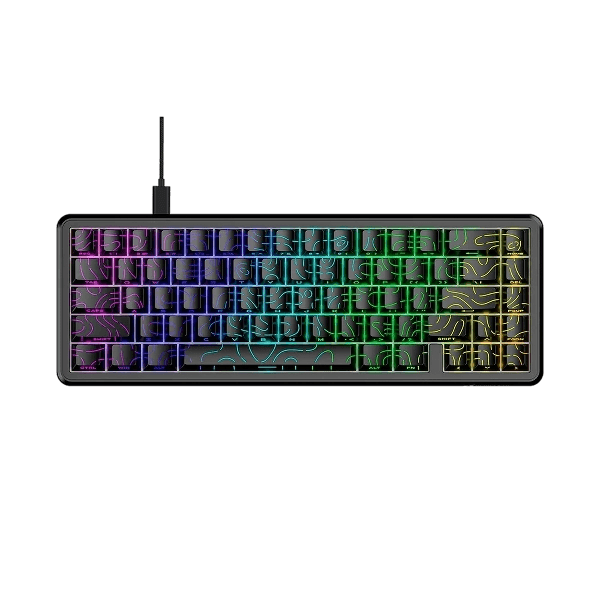 Teclado Magnético Com Fio Attack Shark X65 HE, Contour Line, Preto