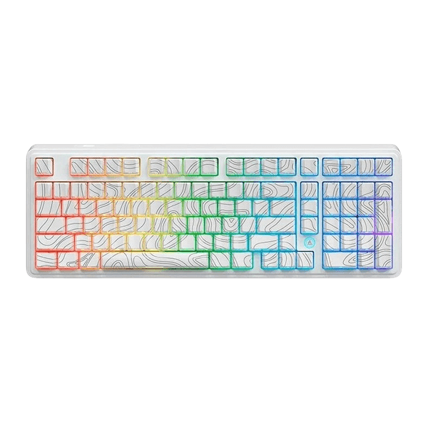 Teclado Magnético Com Fio Ajazz AK980 MAX HE, Contourn White