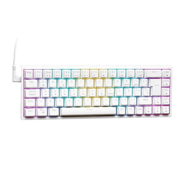 Teclado Mecânico Gamer KBM! GAMING TG700, Branco, 65% e ABNT2, RGB, Switch Gateron Red - KGTG700BRVR