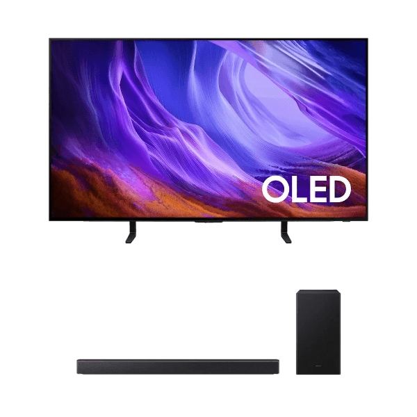Smart TV Samsung Vision AI S85H 48" OLED 4K 120Hz + Soundbar Samsung B450F