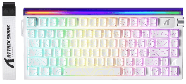 Teclado Magnético Com Fio Attack Shark R85 HE, White Lines