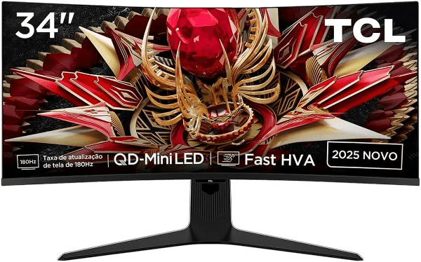 Monitor Curvo TCL 34R83Q 34" Mini Led QHD 180Hz