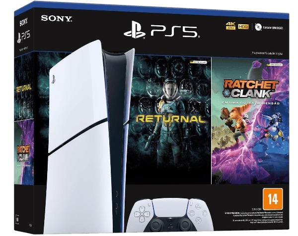 Console PlayStation 5 Slim Sony 1TB Edição Digital + 2 Jogos Digitais