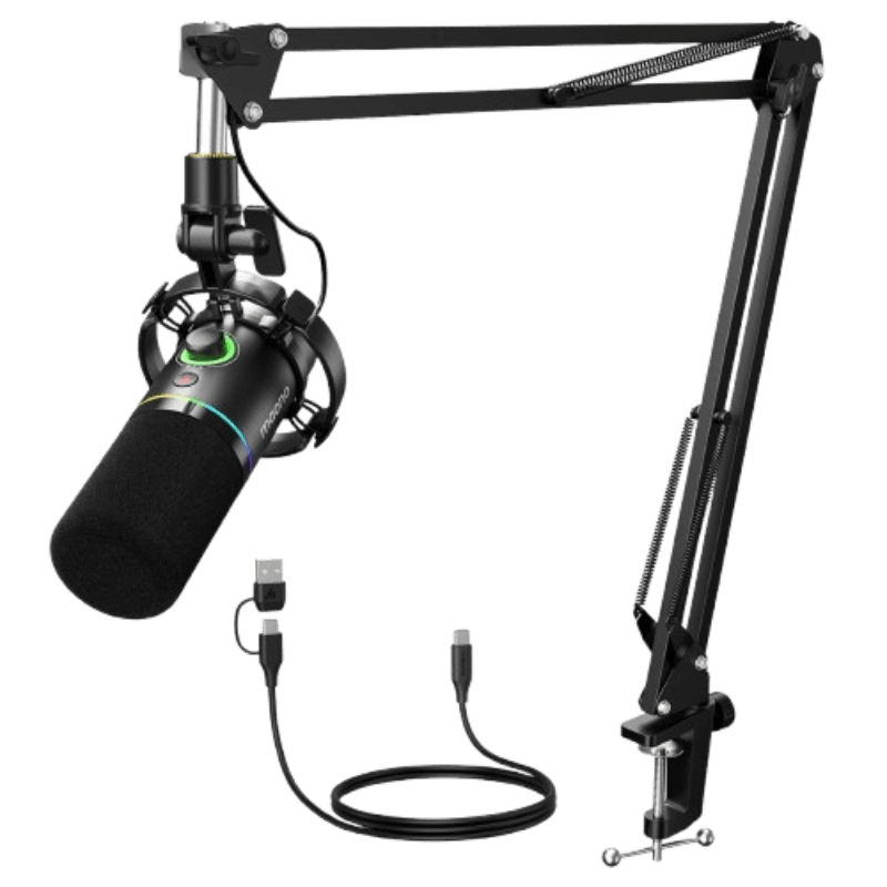 Microfone Dinâmico Maono PD200XS com braço articulado
