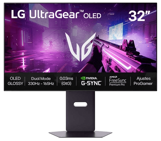 Monitor LG UltraGear 32GX850A-B 32" OLED Dual Mode 4K 165Hz / FHD 330Hz