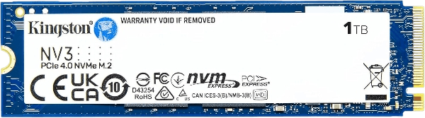 SSD Kingston NV3, 1 TB, M.2 2280, NVMe, Leitura: 6000 MB/s e Gravação: 4000 MB/s - SNV3S/1000G