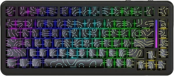 Teclado Magnético Com Fio Attack Shark X82 HE, Contour Line, Preto