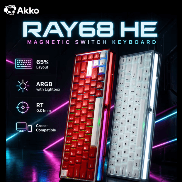 Teclado Magnético Com Fio AKKO RAY68 HE