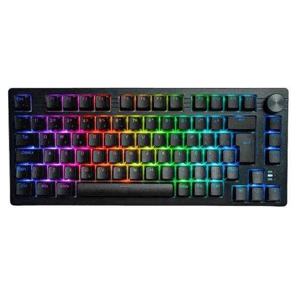 Teclado Mecânico Sem Fio Husky Nomadic, Gateron G Pro 3.0 Brown, ABNT2 - Preto