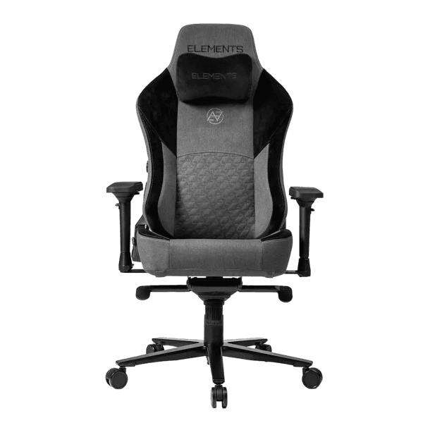 Cadeira Gamer Elements Lunari Fearless, Até 140kg, Reclinável, Com Almofada, Cilindro de Gás, Classe 4, Cinza