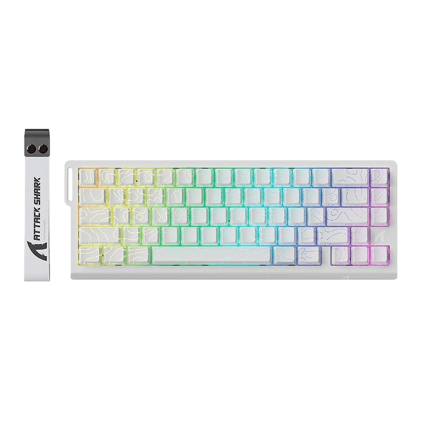 Teclado Magnético Com Fio Attack Shark X68 HE, Branco