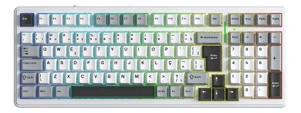 Teclado Mecânico Sem Fio AULA F99 ABNT2