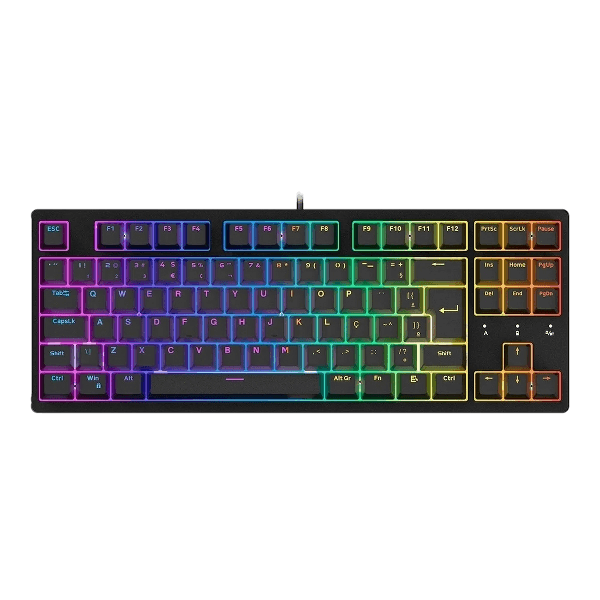 Teclado Mecânico Com Fio Husky Sled, TKL, Preto, ABNT2, RGB, Switch Gateron G Pro Brown - HTG500PTMA