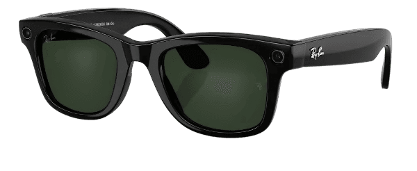 Óculos Ray-Ban Meta Wayfarer Gen2, Transitions Graph Green, Shiny Black