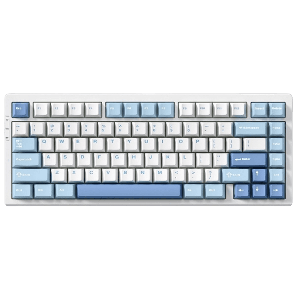 Teclado Mecânico Sem Fio MCHOSE G75 Pro, Branco e Azul