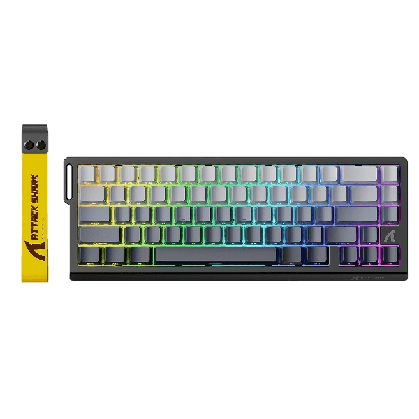 Teclado Magnético Com Fio Attack Shark X68 HE, Cinza
