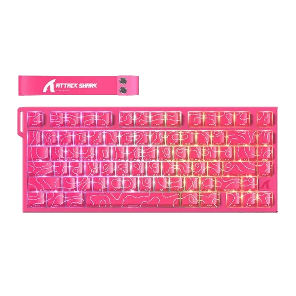 Teclado Magnético Com Fio Attack Shark R82 HE, Rosa