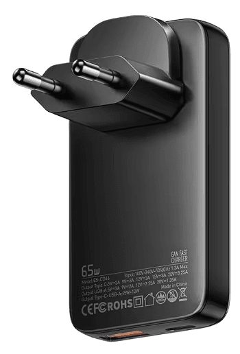 Carregador Portátil Essager 65W GAN Ultra Fino