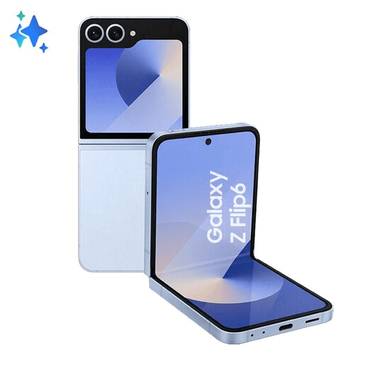 Smartphone Samsung Galaxy Z Flip6 5G 256GB Azul 12GB RAM Tela 6,7" 3,4" Câm. Traseira 50 MP+12 MP Frontal 10 MP AI