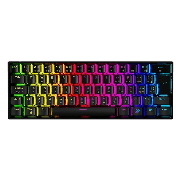 Teclado Mecânico Com Fio KBM! GAMING TG600, Preto, 60% e ABNT2, RGB, Switch Gateron Red - KGTG600PTVR