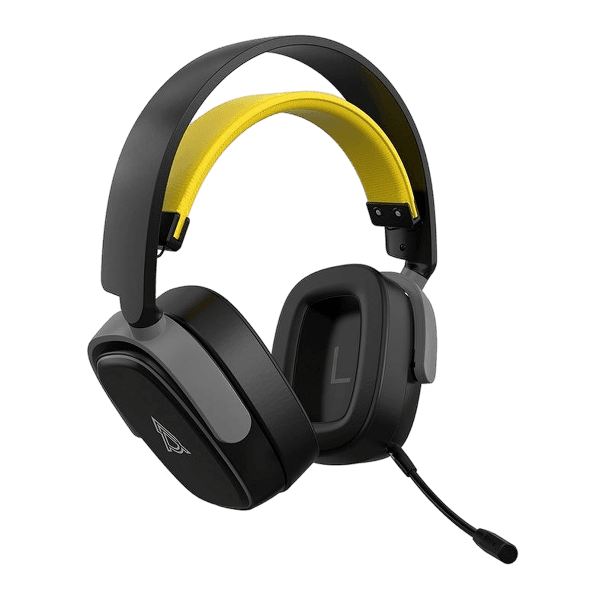 Headset Sem Fio Ajazz AHM09 MAX, Preto e Amarelo