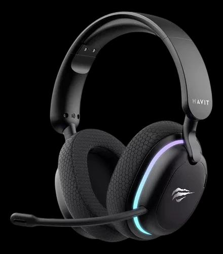 Headset Gamer Sem Fio Havit Fuxi H7, Wireless, Bluetooth, RGB, Drivers de 40mm, Preto