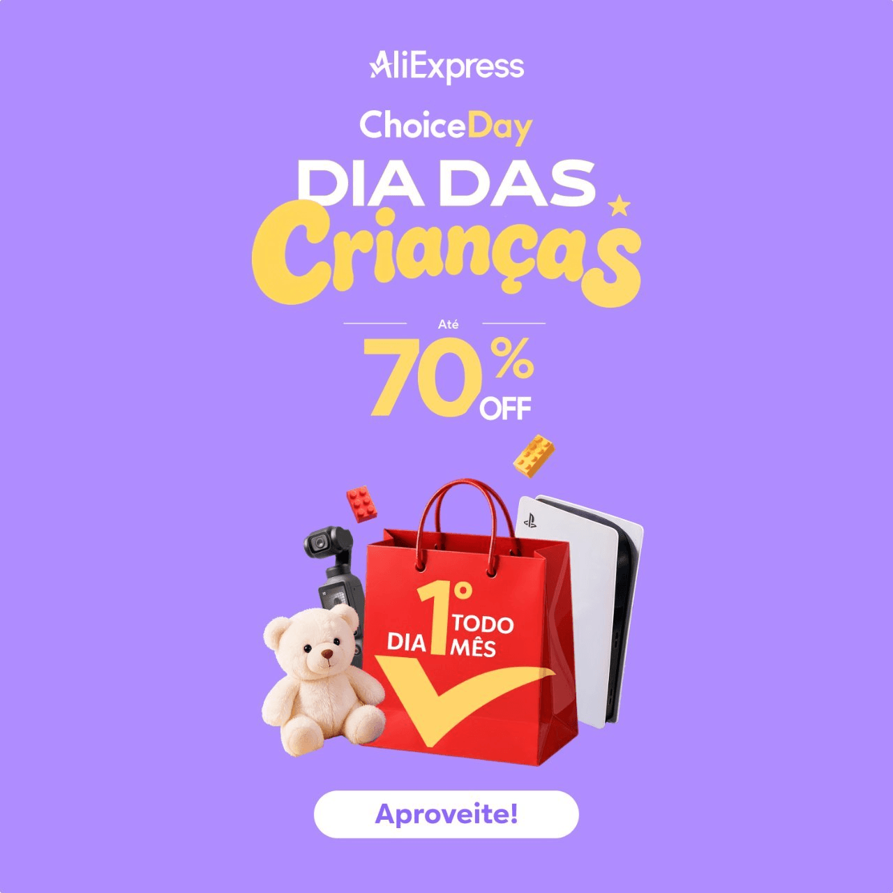 Cupons Evento Aliexpress - Dia das Crianças