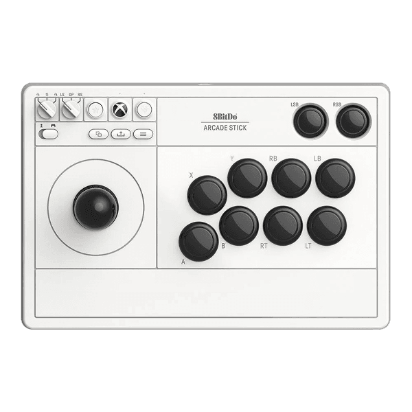 Controle Sem Fio 8BitDo Arcade Stick, Branco