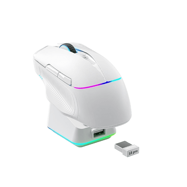 Mouse Sem Fio Machenike L8 Pro, Branco