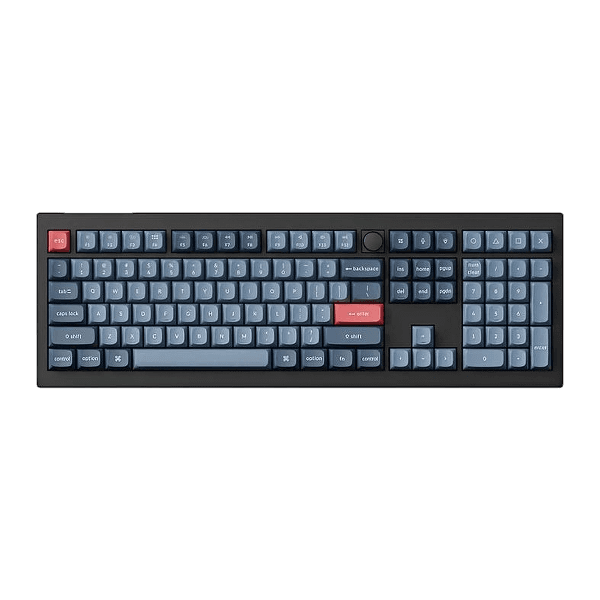 Teclado Mecânico Sem Fio Keychron V6 MAX, Preto e Azul