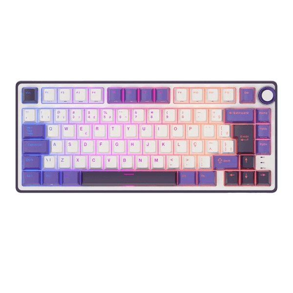 Teclado Mecânico Com Fio Royal Kludge R75, ABNT2, Blackberry Mousse