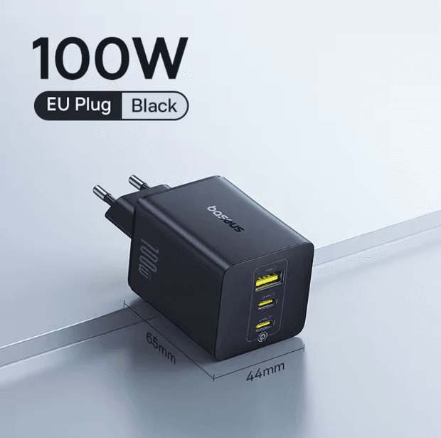 Carregador GaN Baseus 100W 3 em 1