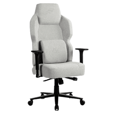 Cadeira Gamer Elements Magna, Até 130kg, Com Almofada, Descanso de Braço 4D, Cilindro de Gás Classe 4, Tecido Linho, Cinza