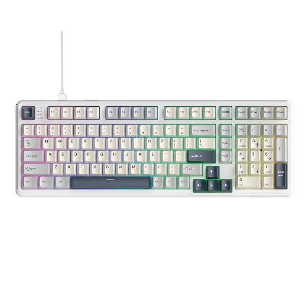 Teclado Magnético Com Fio Attack Shark X98 HE, Starlight White, Branco