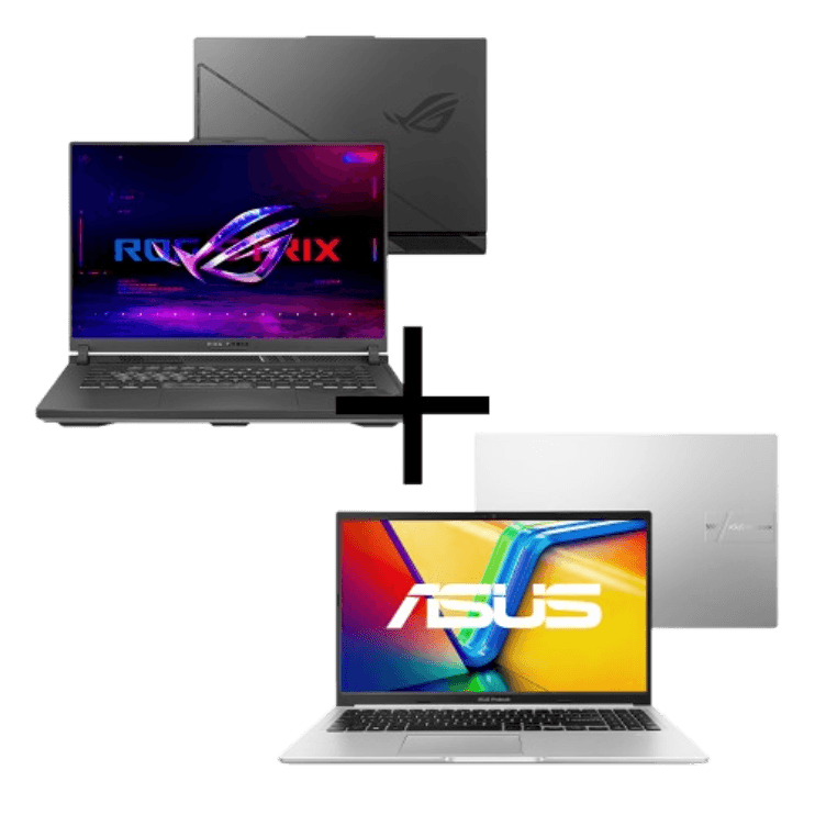 (Combo) Notebook Gamer ROG Strix G16 I9 RTX 4070 + Notebook ASUS Vivobook 15