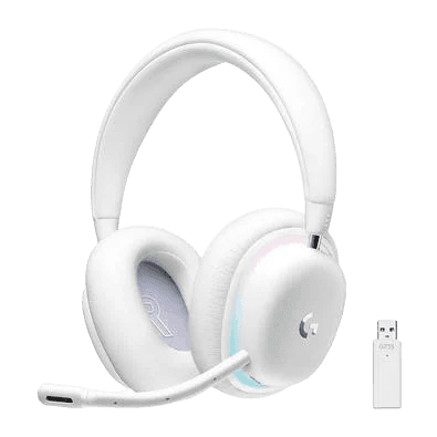 Headset Gamer Sem Fio Logitech G735, Coleção Aurora, RGB, Drivers 40mm, Bluetooth, USB, PC e Mac, Branco